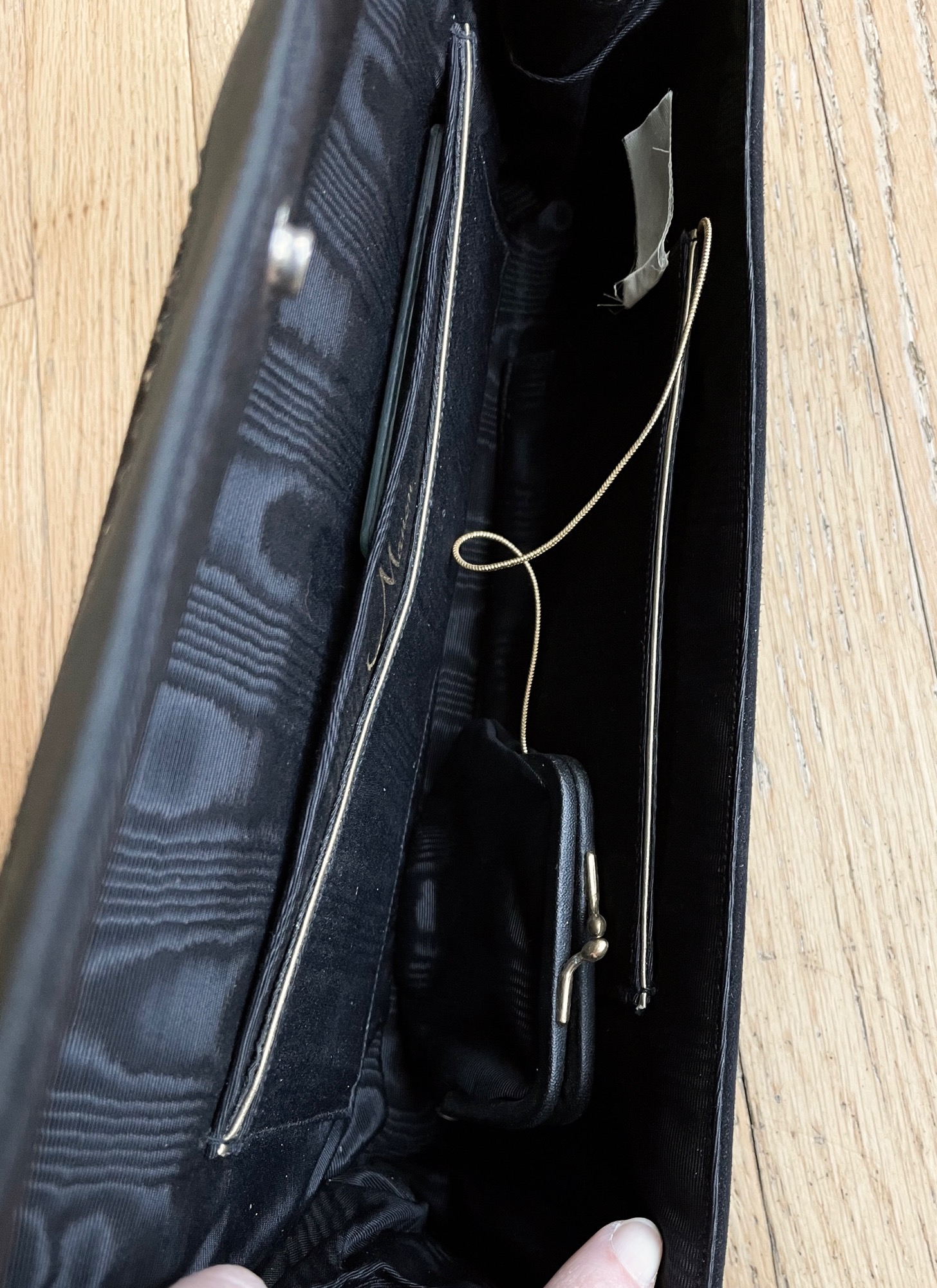 Urban Gypsy Design Oxford Clutch Handbag in Peony Print and Restoration Black Color, Artisan Designer Handbags