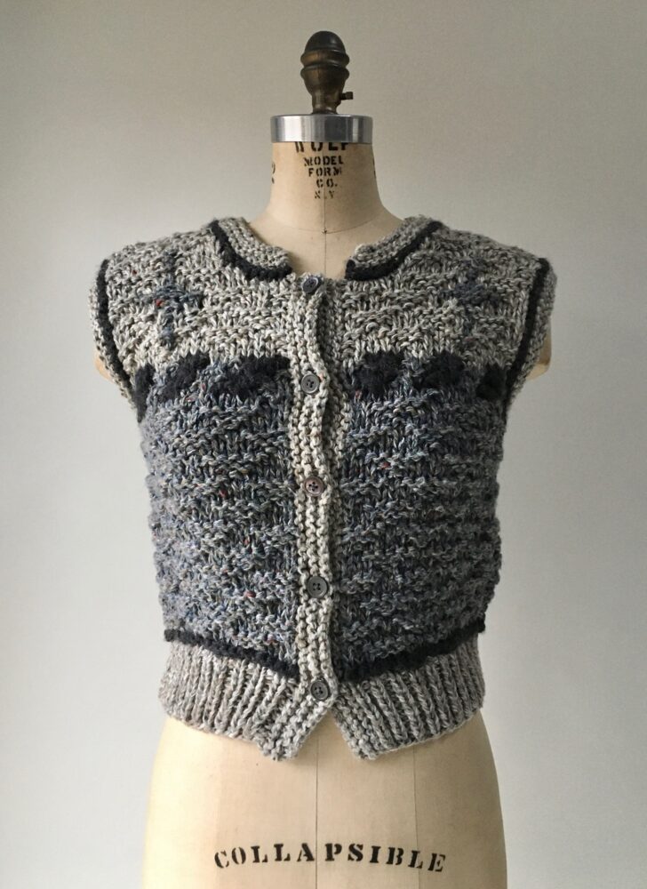 1980s 90s Liz Claiborne gray wool blend sweater top vest