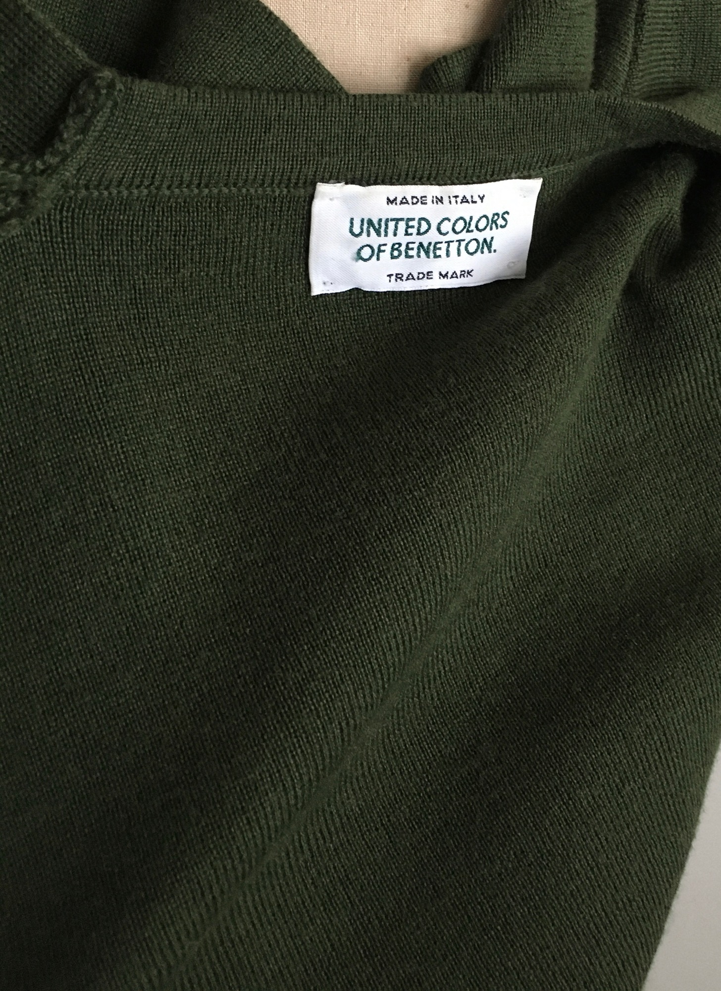 1980s benetton olive green oversized wrap sweater – Hemlock Vintage ...