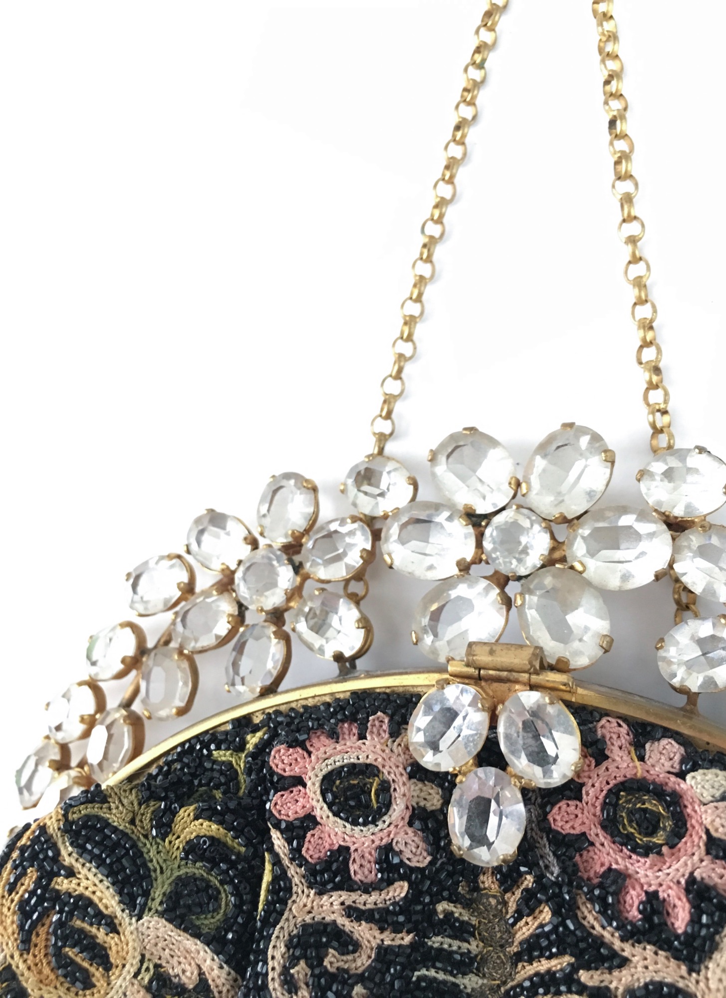 1940s 50s jeweled crewelwork beaded purse Hobe Josef – Hemlock