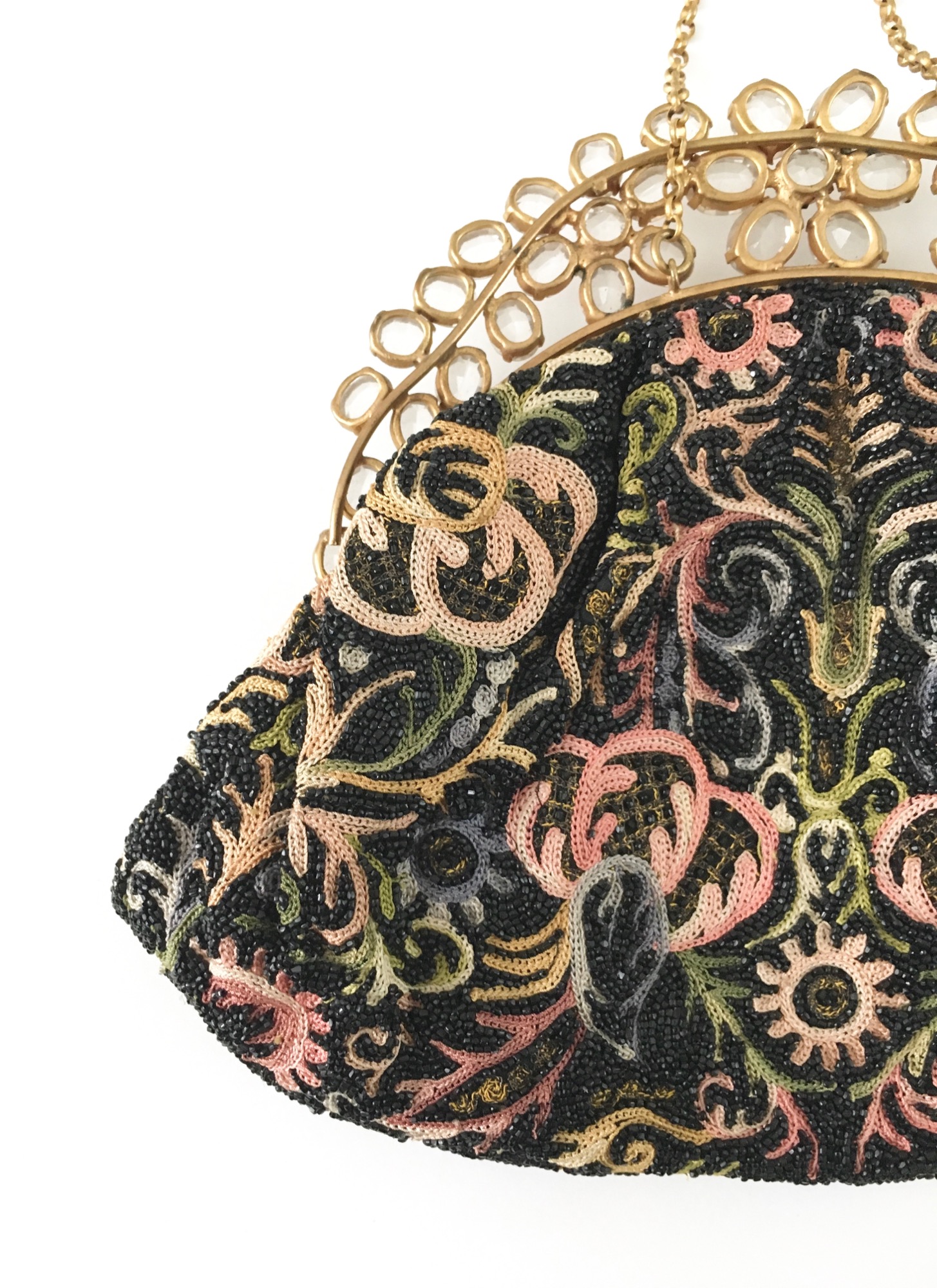 Vintage Josef Purse with Glowing Jewel Hobe Frame Bag Handbag - Ruby Lane