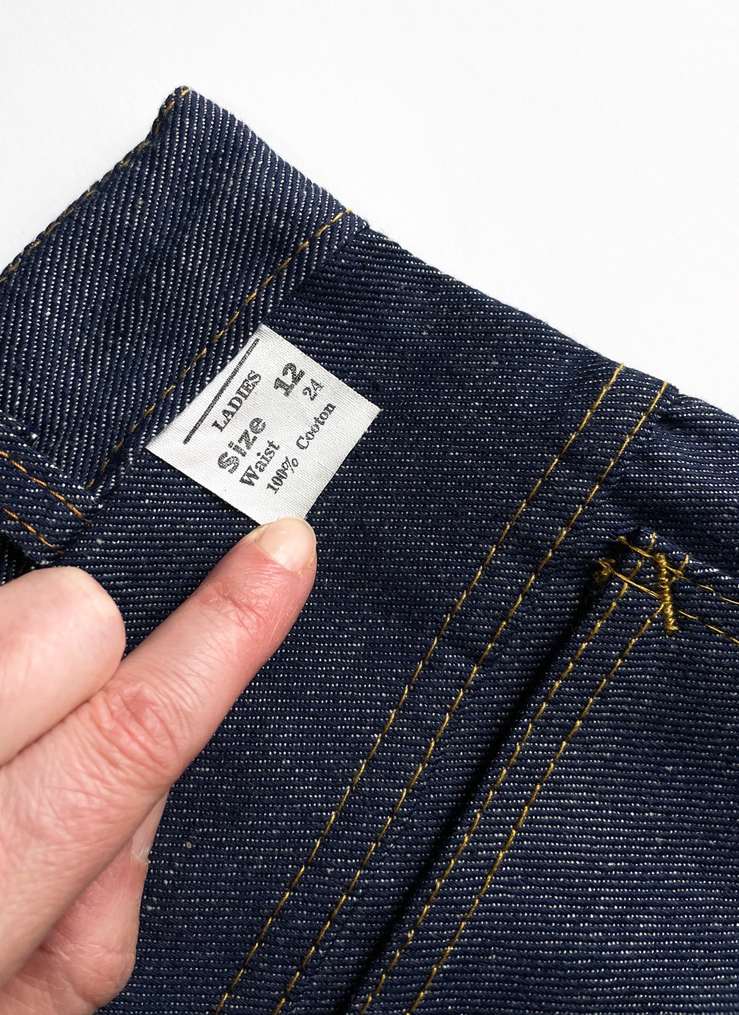 1940s 50s never worn blue jeans snap waist – Hemlock Vintage Clothing