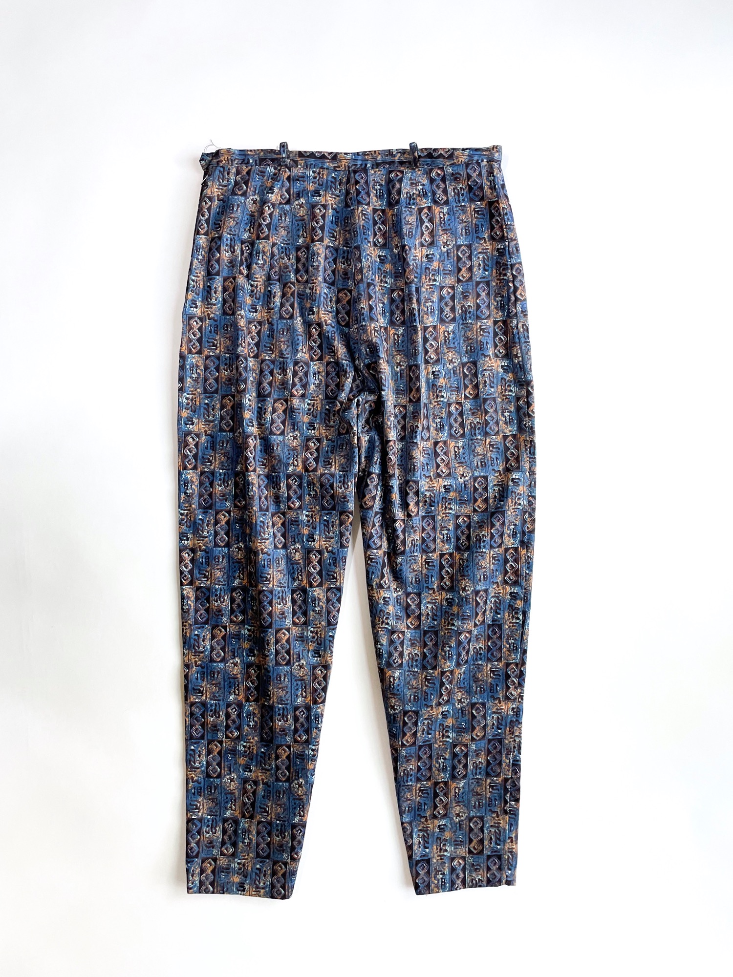 1960s blue abstract print polished cotton pants – Hemlock Vintage Clothing