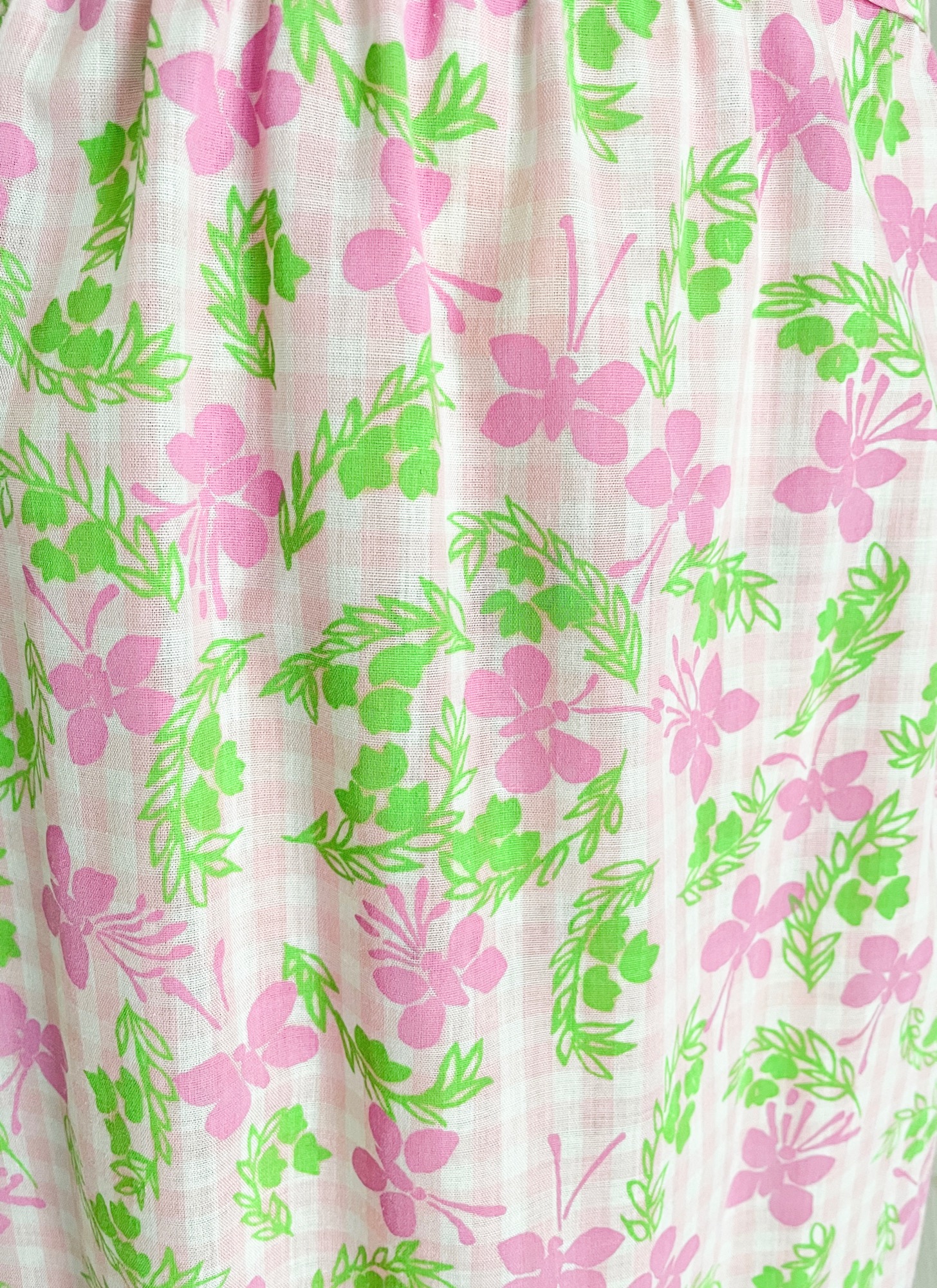 1970s The Lilly Pink Green Erfly Dress Pulitzer Hemlock Vintage Clothing