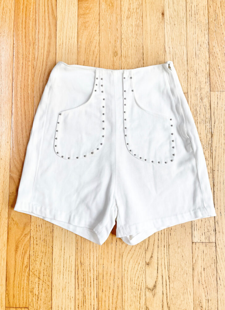 1940s studded white gabardine shorts McKeever’s Gabshort