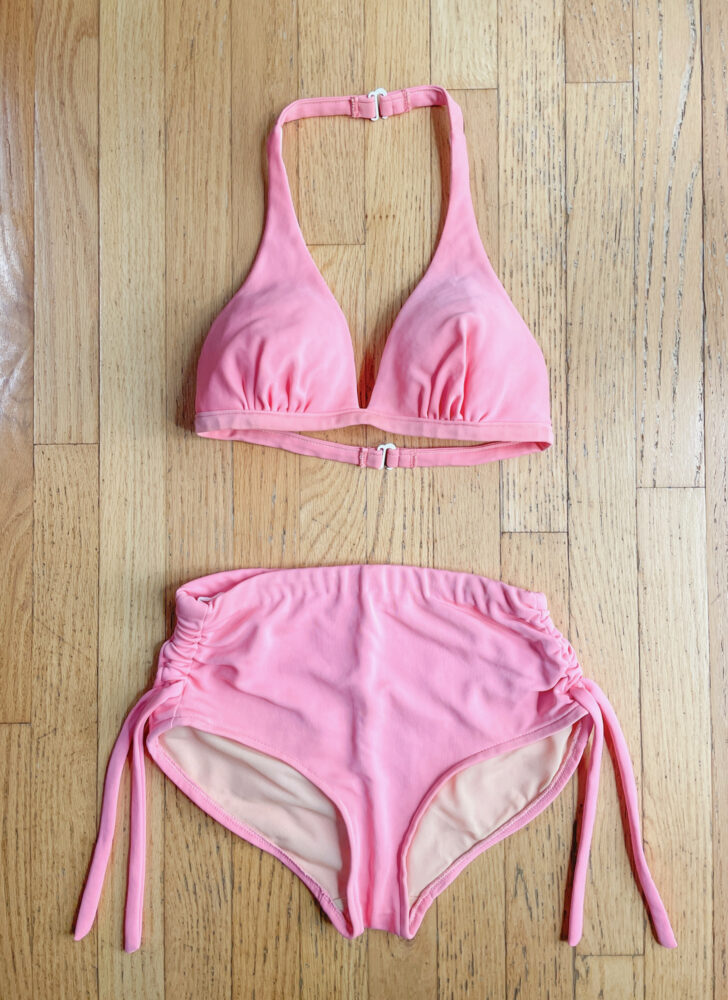 1970s pink Cole of California halter bikini swimsuit